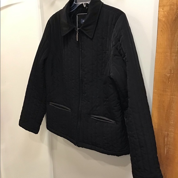 Sonoma Quilted Zip Front Insulated Black Jacket Large - Picture 7 of 14